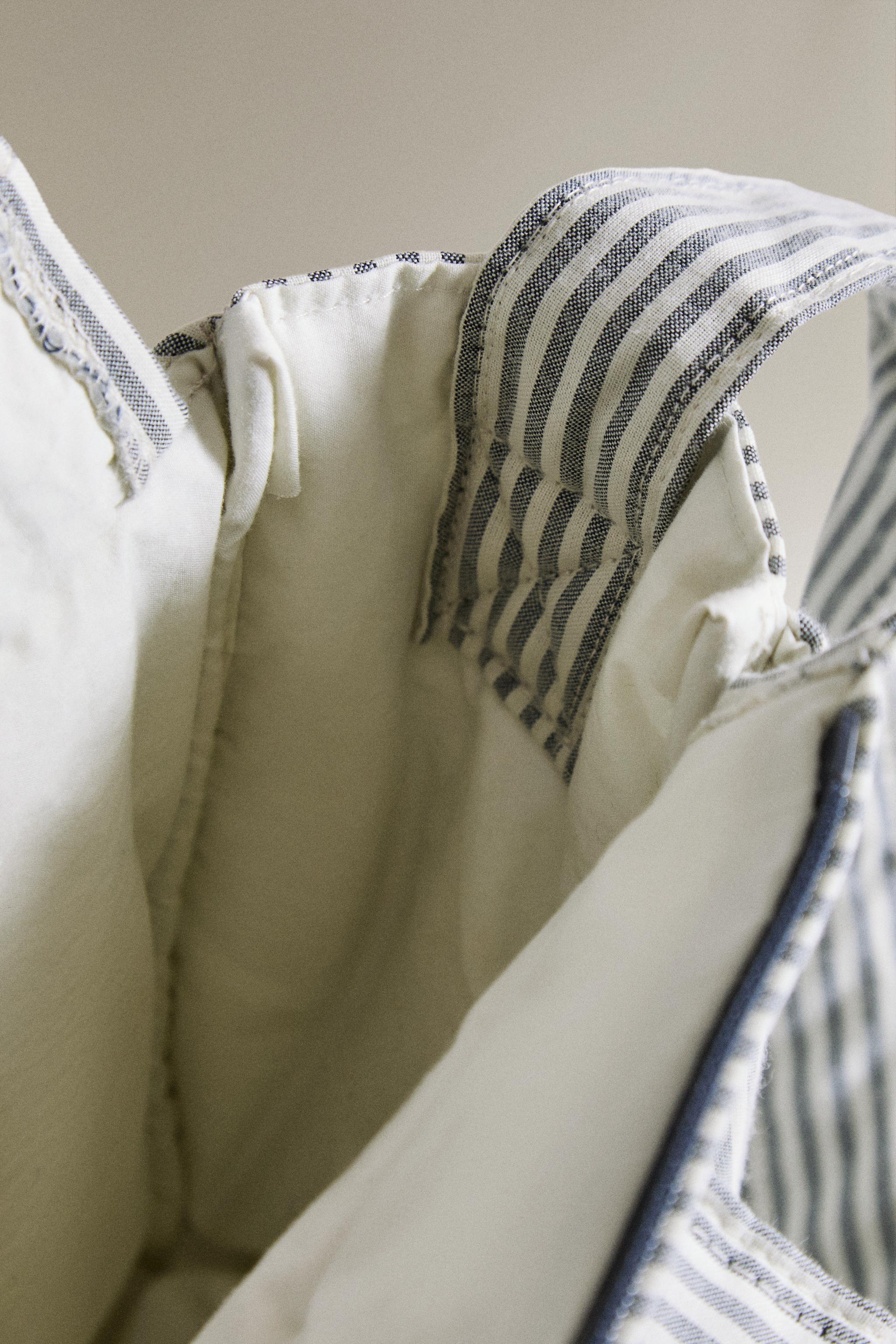 STRIPED COTTON MATERNITY BAG
